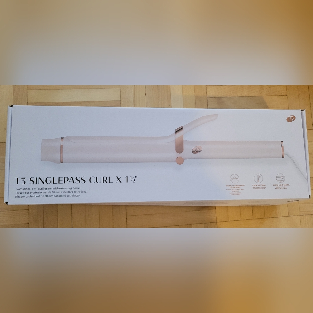 T3 SinglePass Curl X 1.5" in White and Rose Gold (38mm)